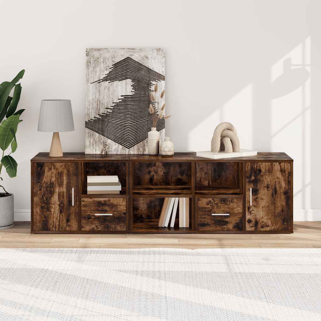 Nurgakapp, suitsutatud tamm, 160x40x45 cm, tehispuit