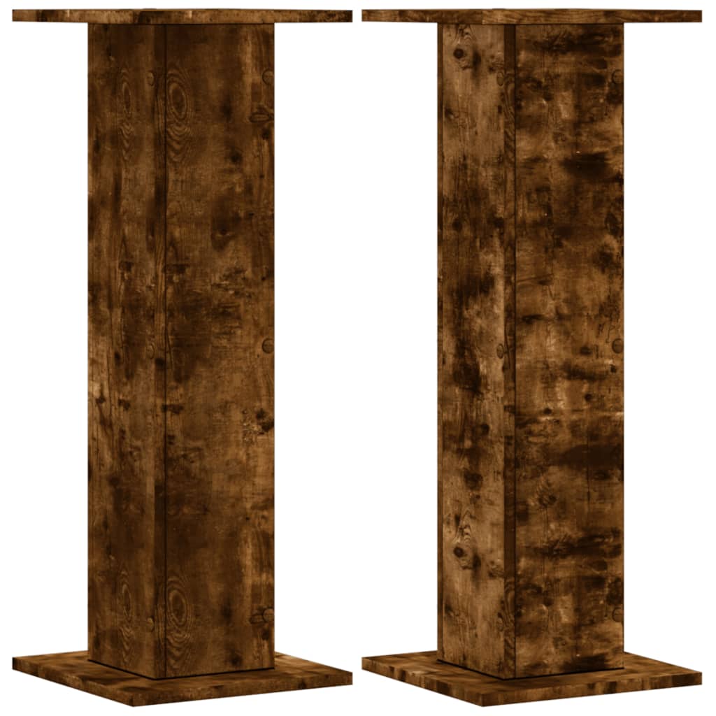 Taimealused 2 tk, suitsutatud tamm, 30x30x80 cm, tehispuit