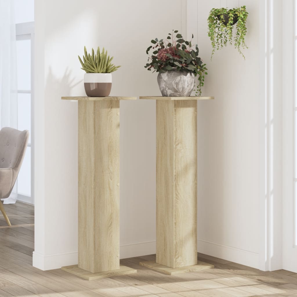 Taimealused 2 tk, Sonoma tamm, 30 x 30 x 95 cm, tehispuit