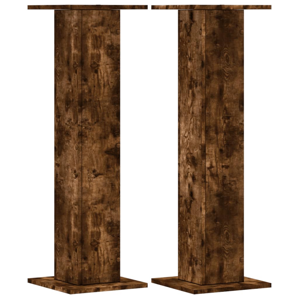 Taimealused 2 tk, suitsutatud tamm, 30x30x95 cm, tehispuit