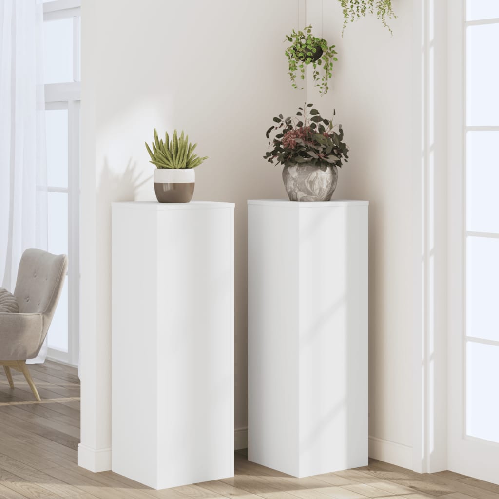 Taimealused 2 tk, valge, 33x33x100 cm, tehispuit