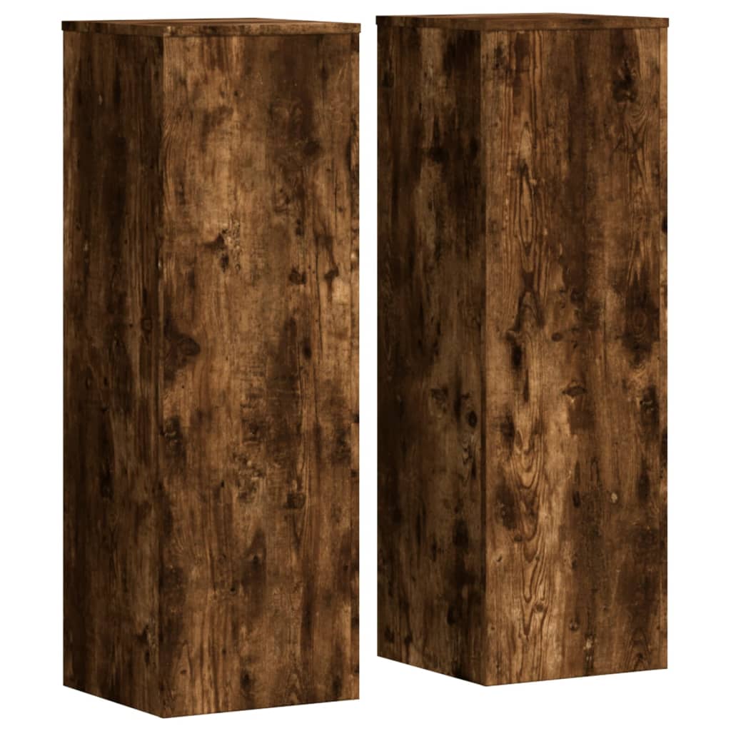 Taimealused 2 tk, suitsutatud tamm, 33 x 33 x 100 cm, tehispuit