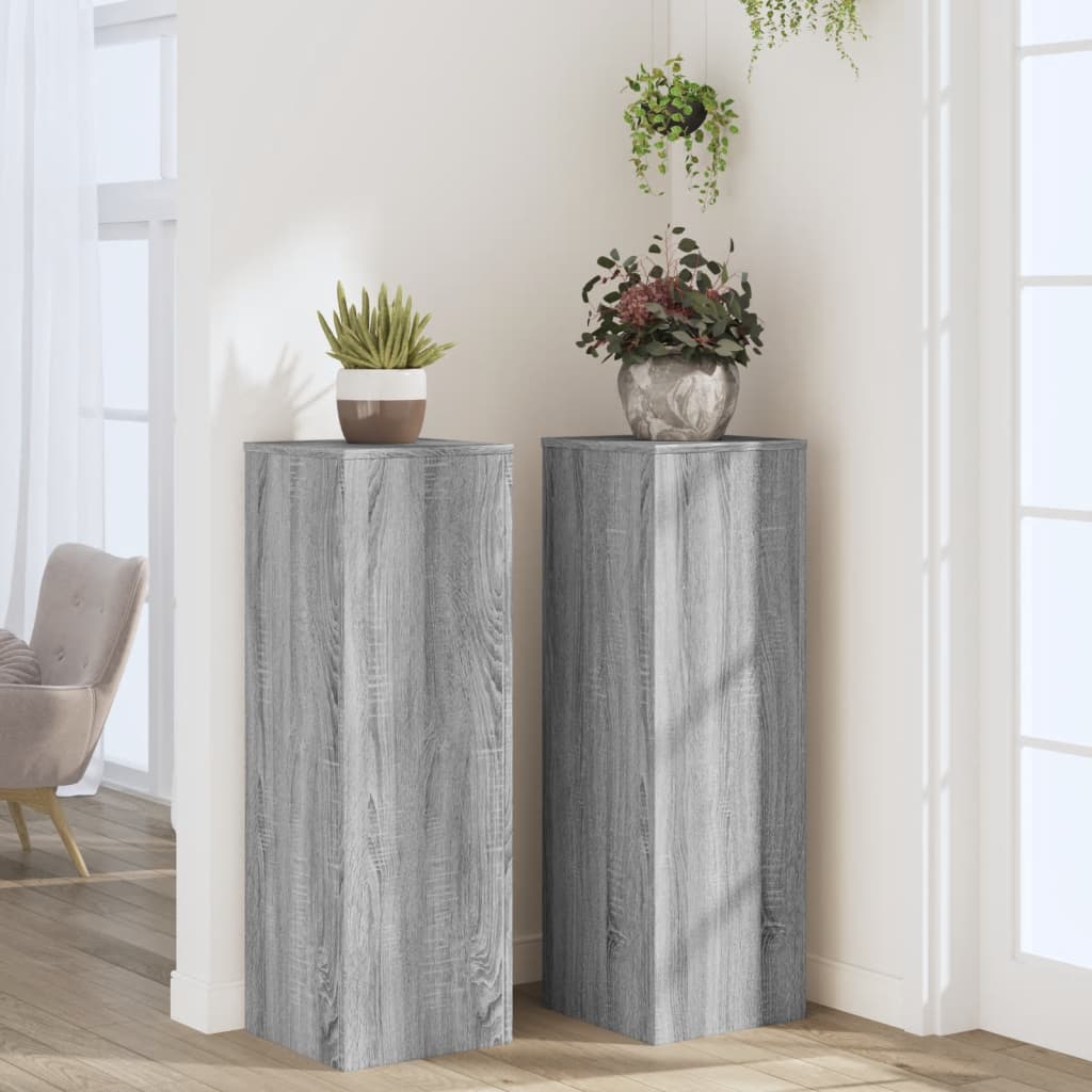 Taimealused 2 tk, hall Sonoma tamm, 33 x 33 x 100 cm, tehispuit