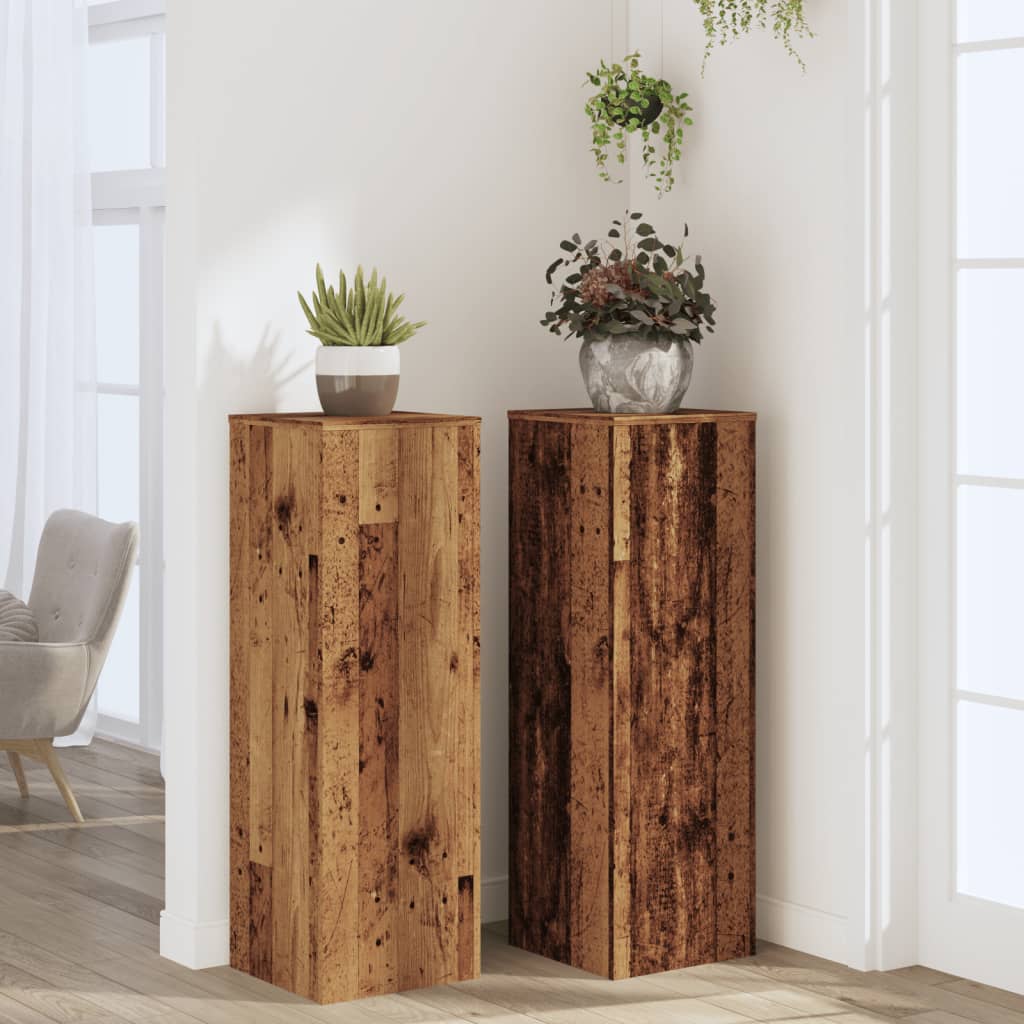 Taimealused 2 tk, vana puit, 33 x 33 x 100 cm, tehispuit