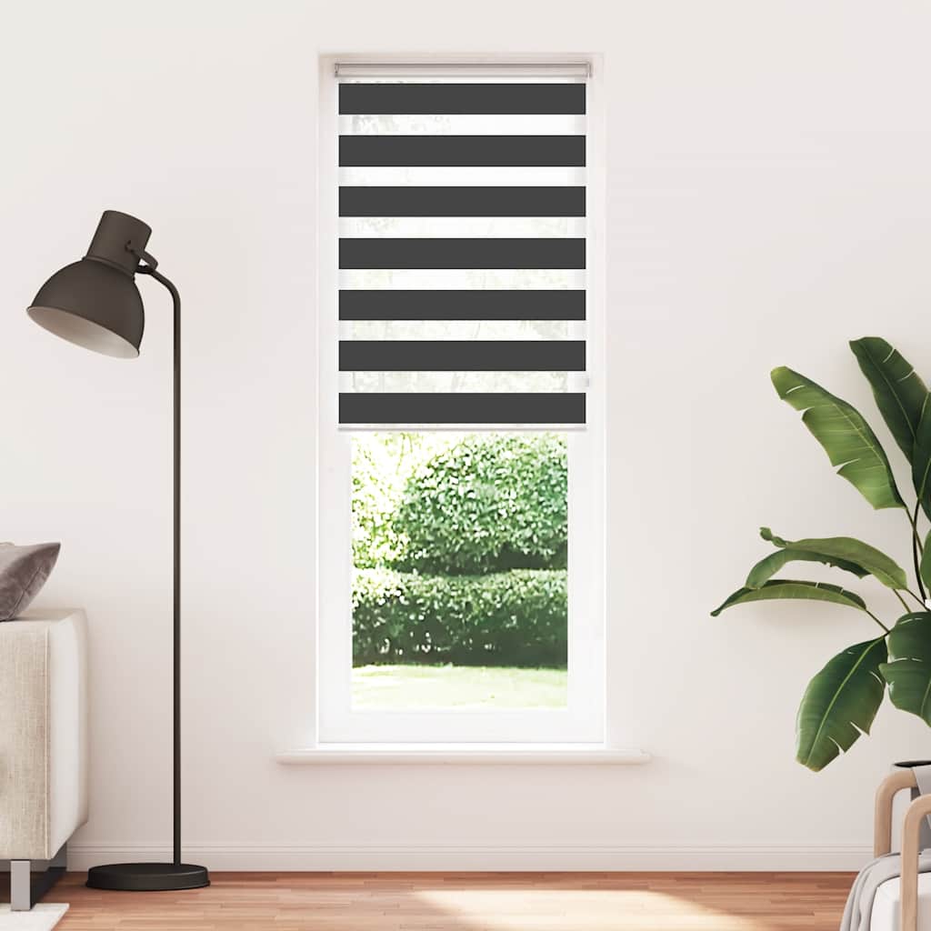 Triibuline ruloo must 75x200 cm kanga laius 70,9 cm polüester