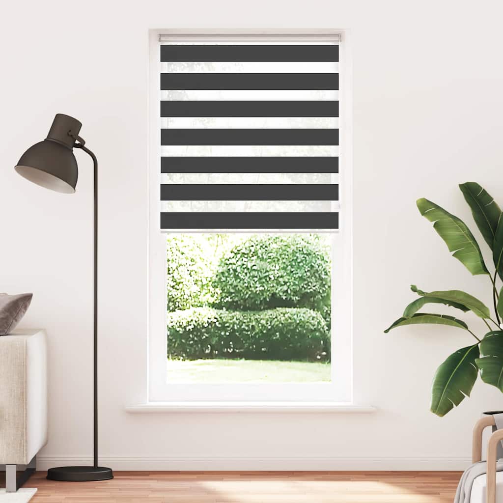 Triibuline ruloo must 115x200 cm kanga laius 110,9 cm polüester
