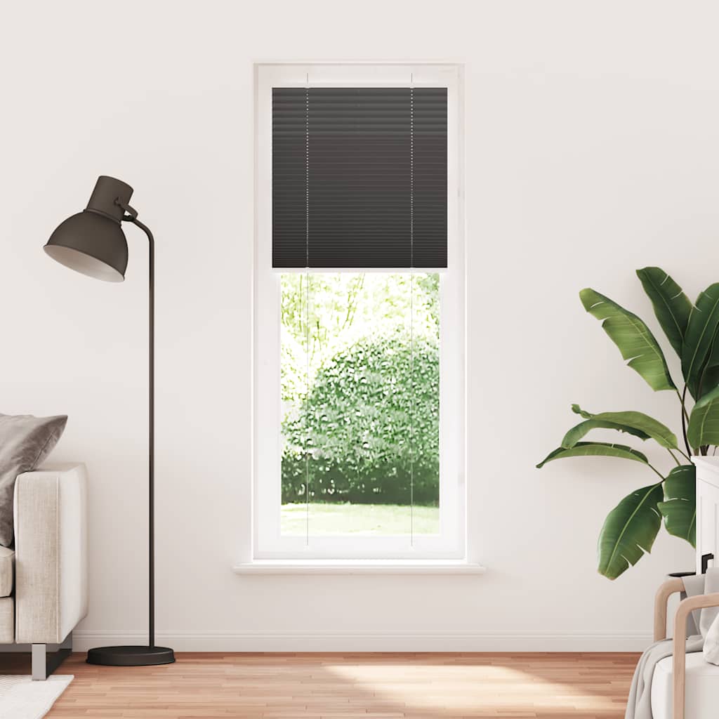 Plisseeritud ruloo must 80x200 cm kanga laius 79,4 cm polüester