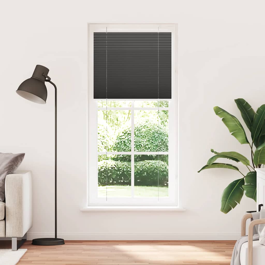 Plisseeritud ruloo must 90x200 cm kanga laius 89,4 cm polüester