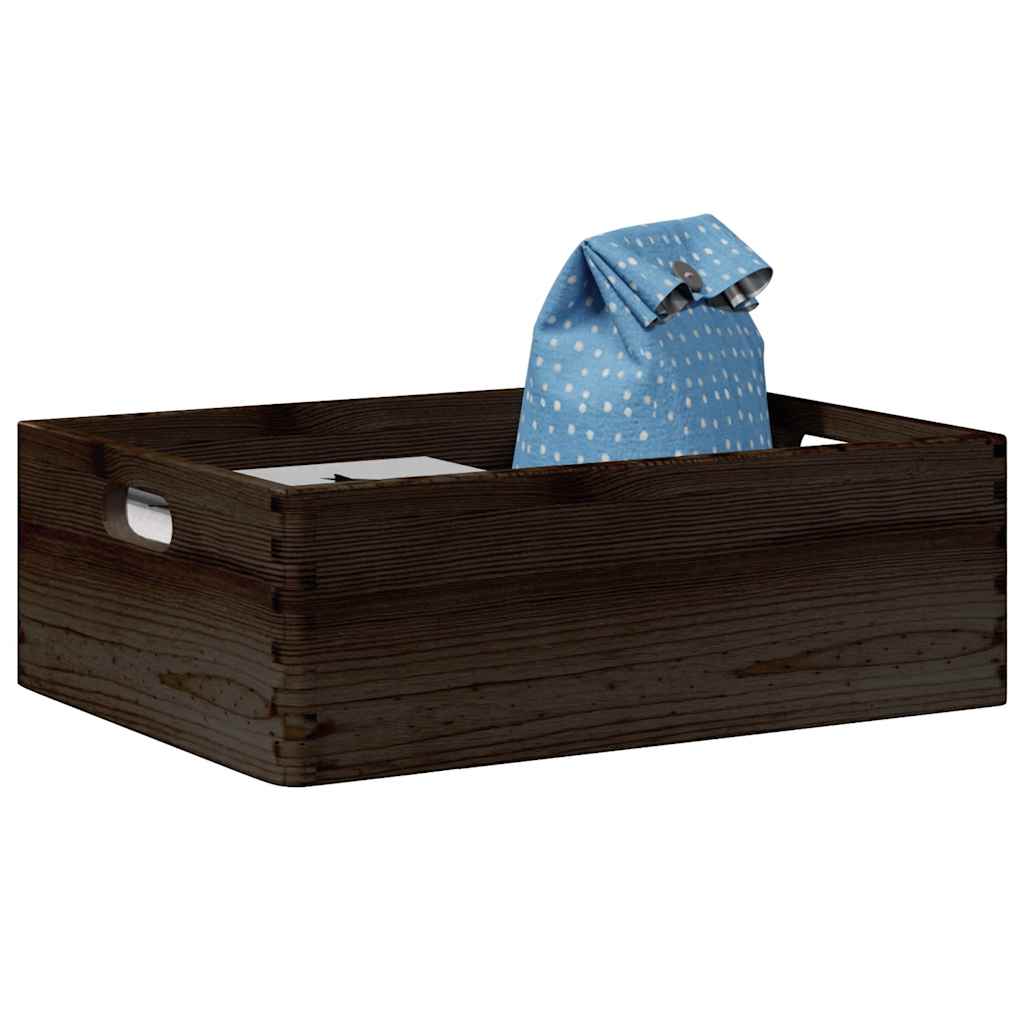 Puidust kast käepidemetega must 40x30x13 cm täispuit männipuit
