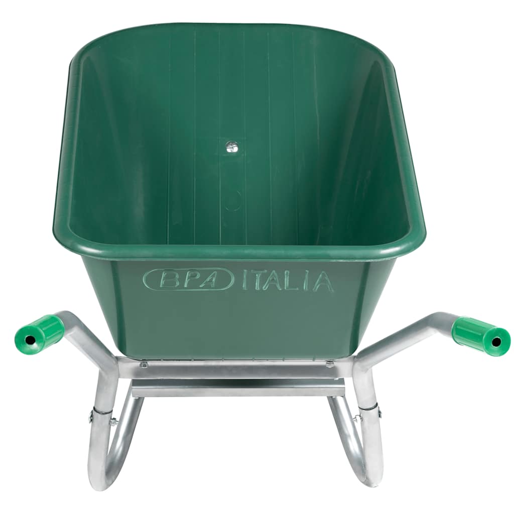 Wheelcarrow Green 90 L 150 kg tsingitud teras ja plast