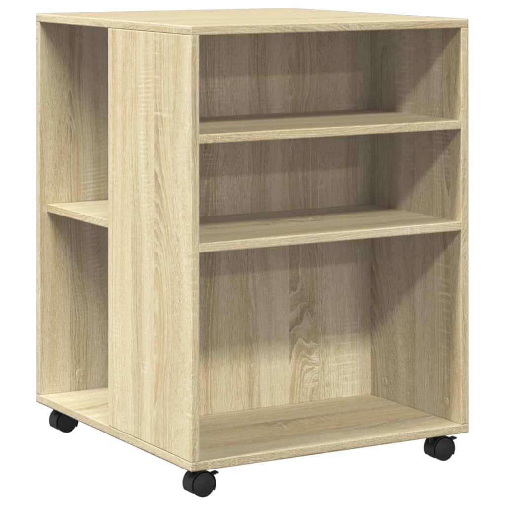 Ratastel lisalaud, Sonoma tamm, 55 x 60 x 78 cm, tehispuit
