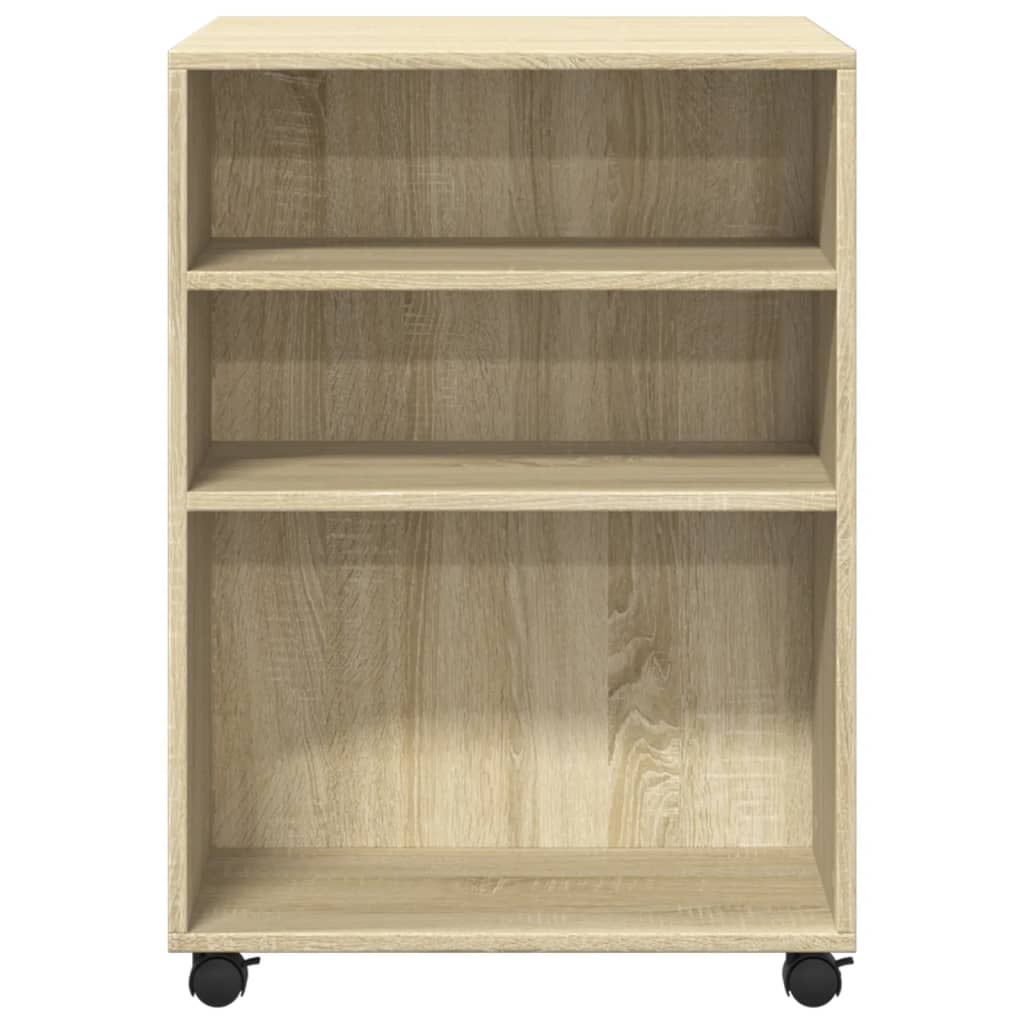 Ratastel lisalaud, Sonoma tamm, 55 x 60 x 78 cm, tehispuit