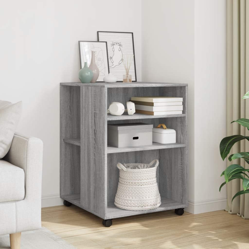 Lisalaud ratastega, hall Sonoma tamm, 55x60x78 cm, tehispuit