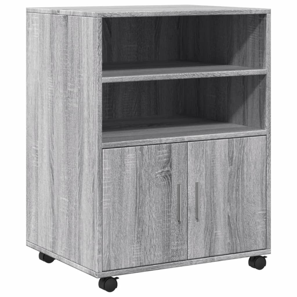 Ratastel kapp, hall Sonoma tamm, 60x48x81 cm, tehispuit