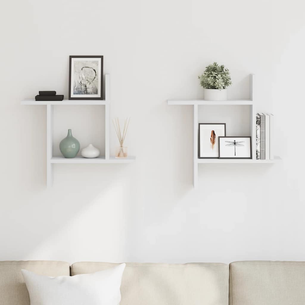 Seinariiulid 2 tk, valge, 50 x 12 x 50 cm, tehispuit
