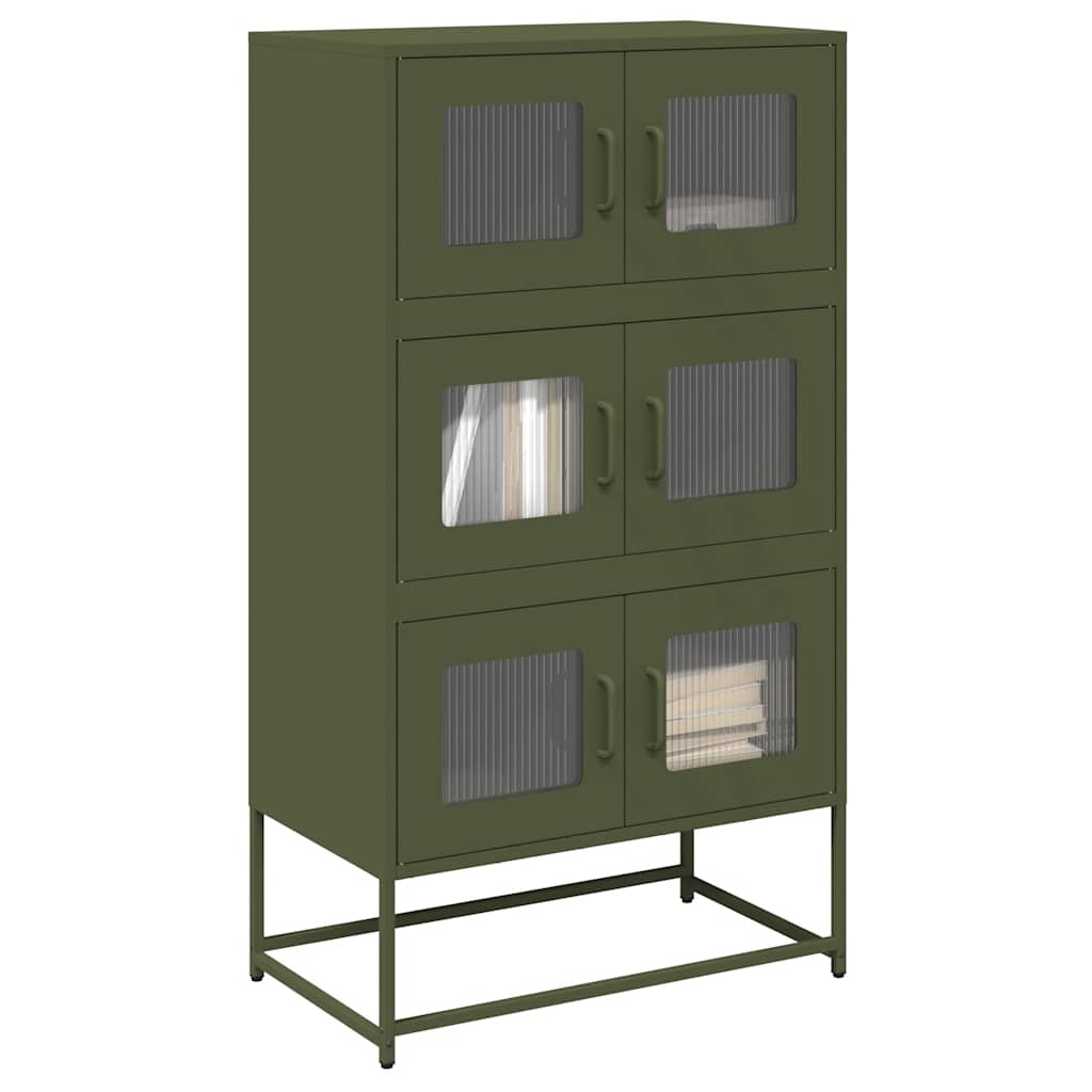 Highboard Olive Green 68x39x123 cm Teras