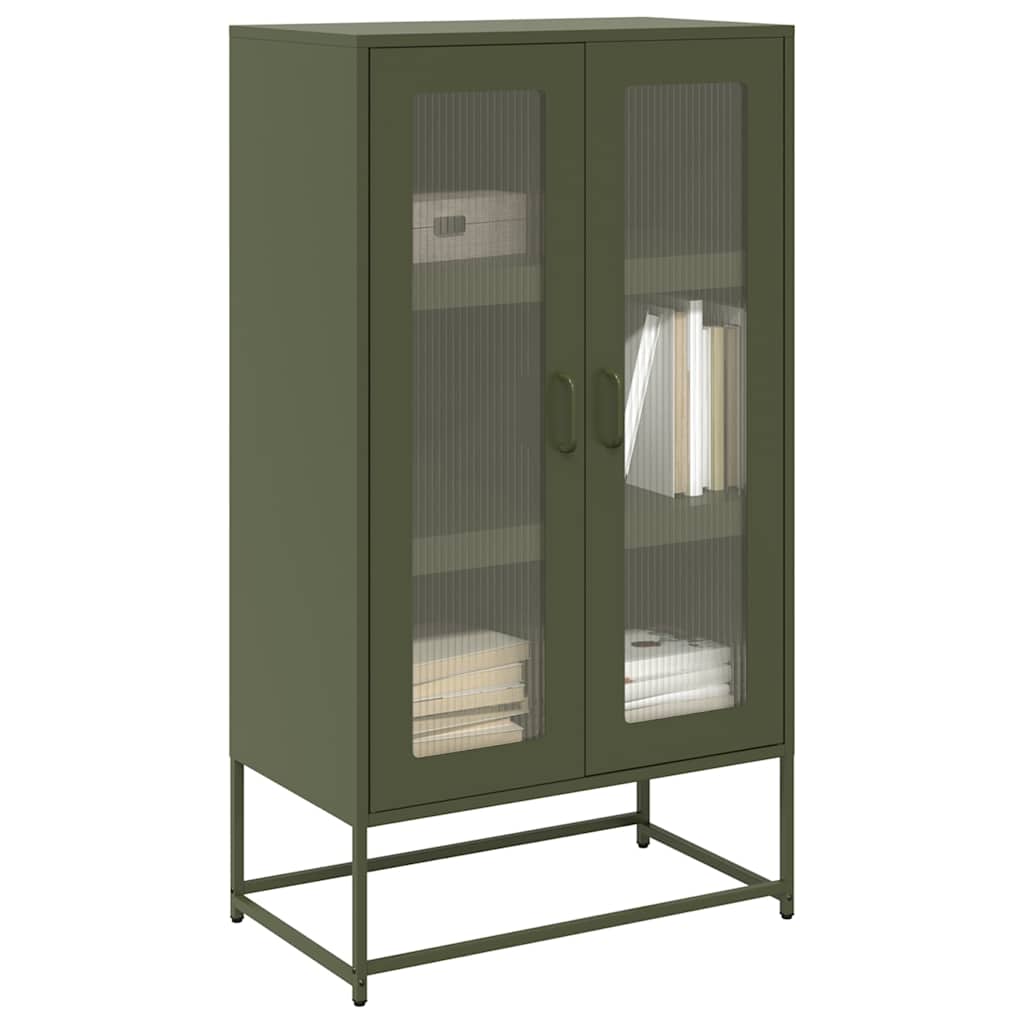 Highboard Olive Green 68x39x123 cm Teras