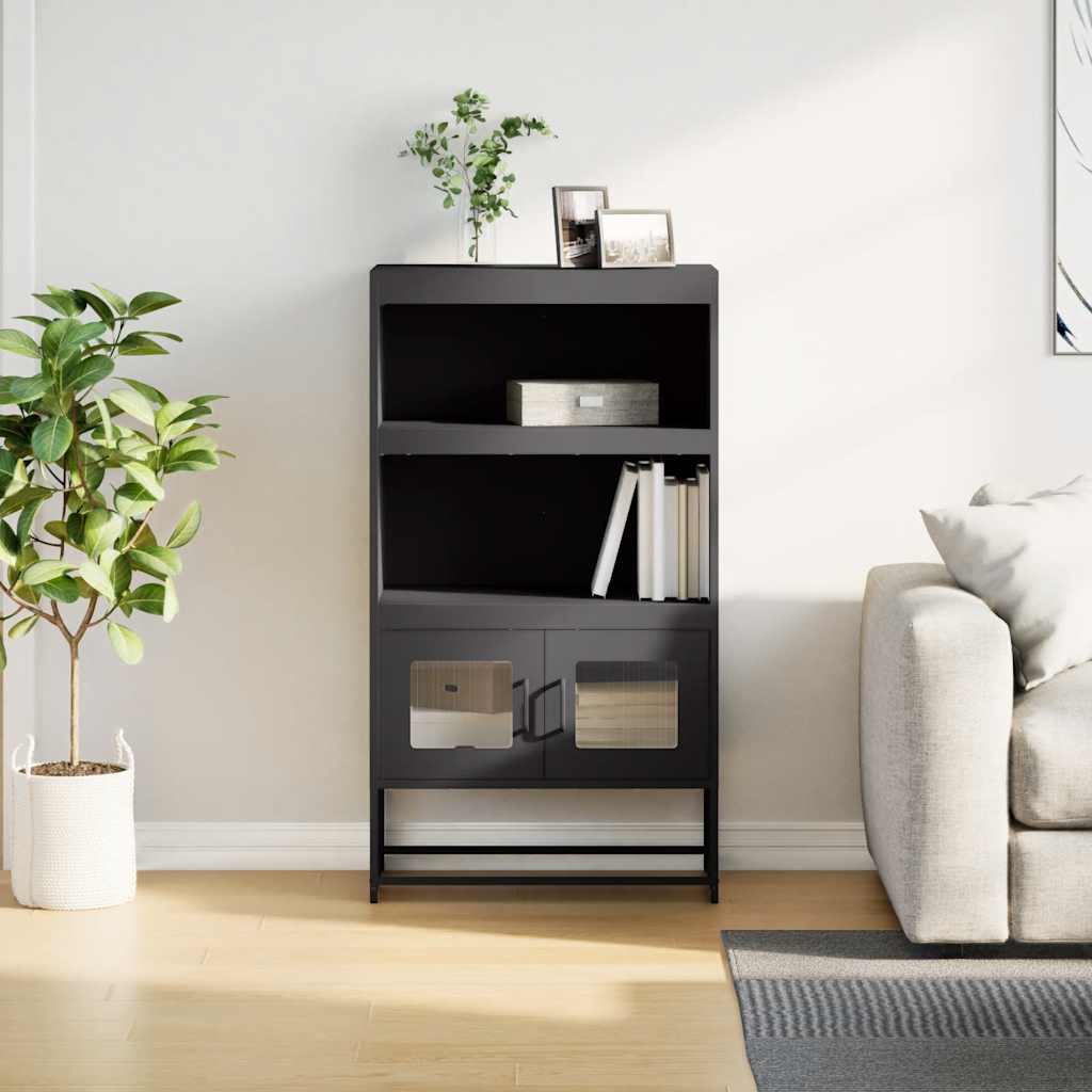 Highboard Black 68x39x123 cm Teras