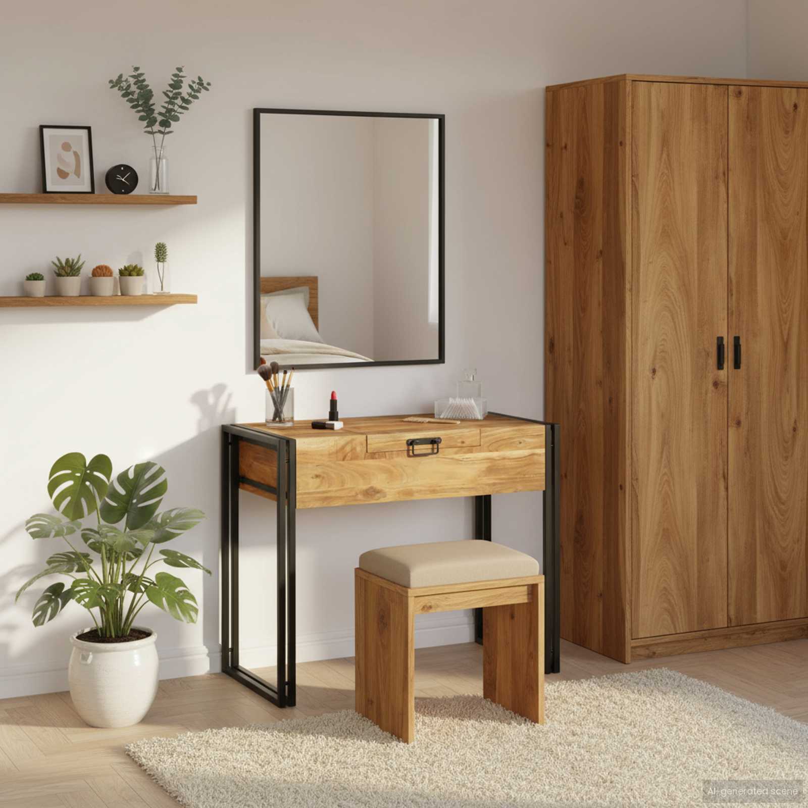 Magamistoa meikimislaudade Pruun 90 x 50 x 75 cm Akaatsiapuit
