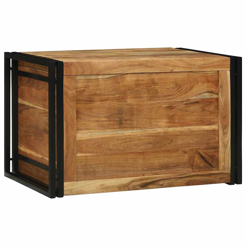 Salvestuskarp Pruun ja must 80 x 50 x 50 cm Akaatsiapuit