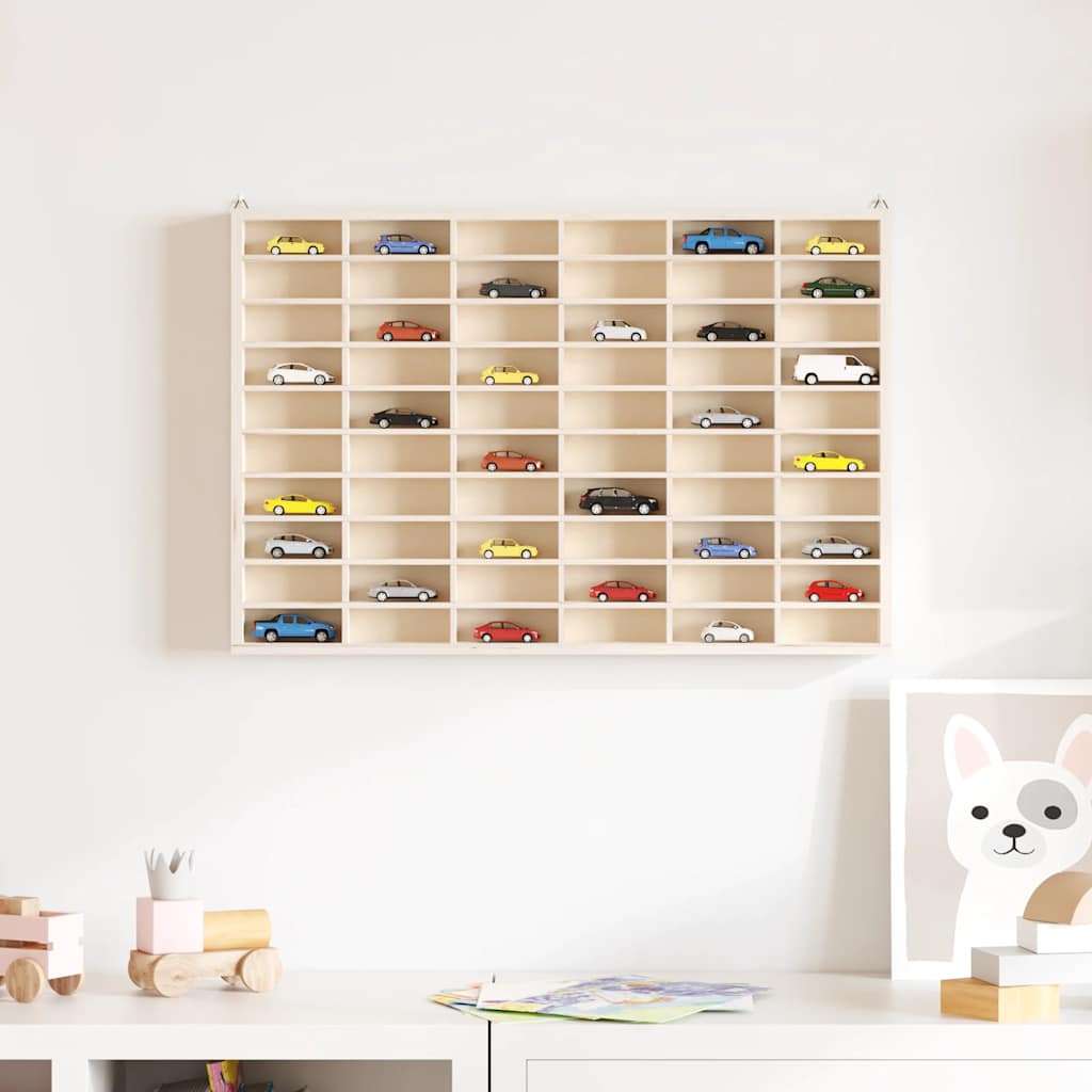 Puidust kollektsionääri vitriinkast 60 sektsiooniga 60 x 4,5 x 40,5 cm