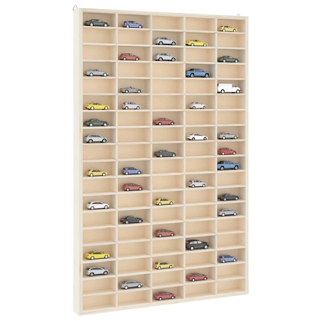 Puidust kollektsionääri vitriinkast 90 sektsiooniga 50,5 x 4,5 x 79 cm