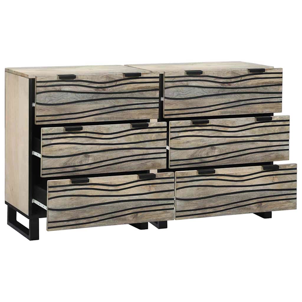 Kõrvalkapi komplekt 2 tk Valge 120 x 33 x 75 cm Tugev mango puu