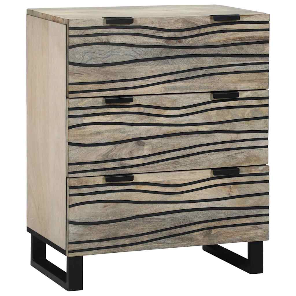 Kõrvalkapi komplekt 2 tk Valge 120 x 33 x 75 cm Tugev mango puu