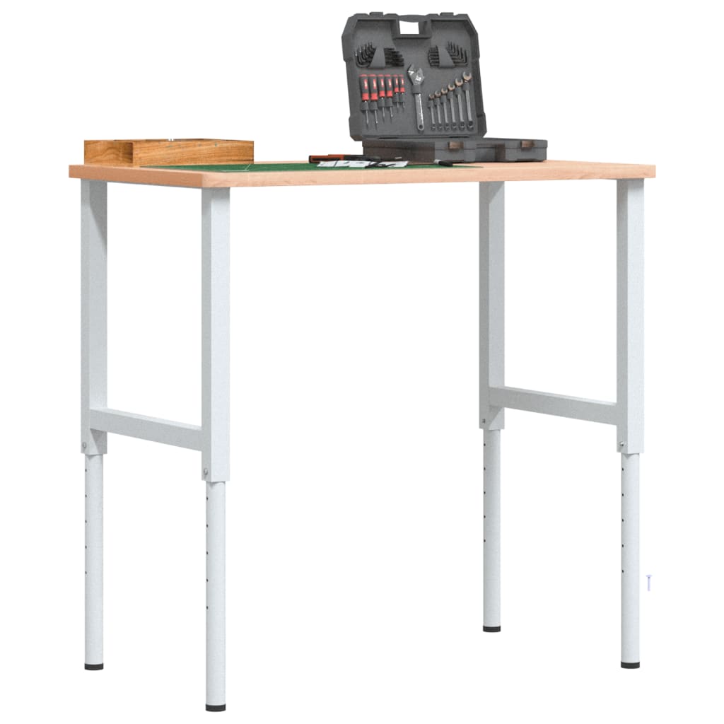 Töölaud, 100 x 60 x (71,5-98) cm, pöök, ristkülikukujuline