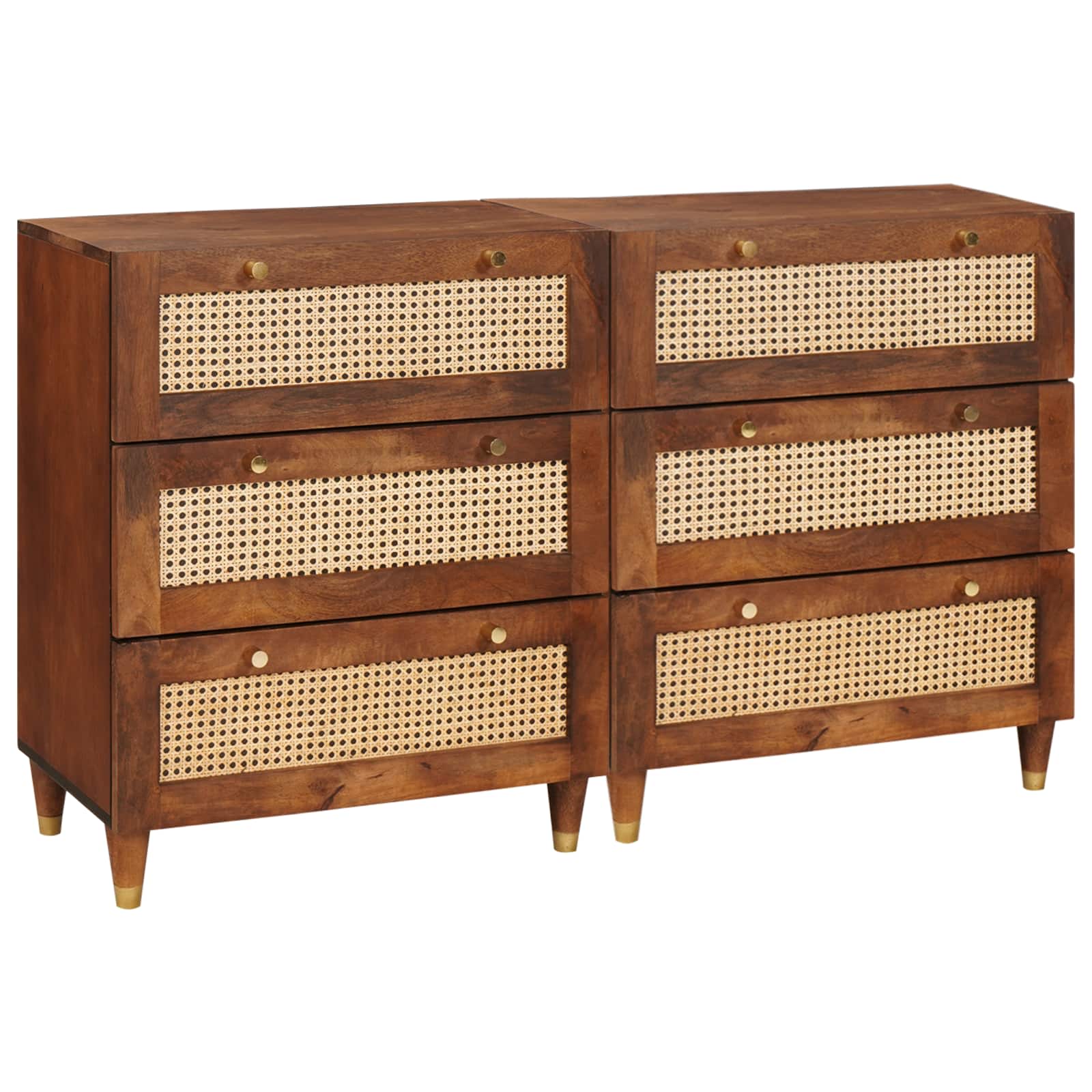 Kõrvalkapi komplekt 2 tk 60 x 33,5 x 75 cm Tugev mango puu