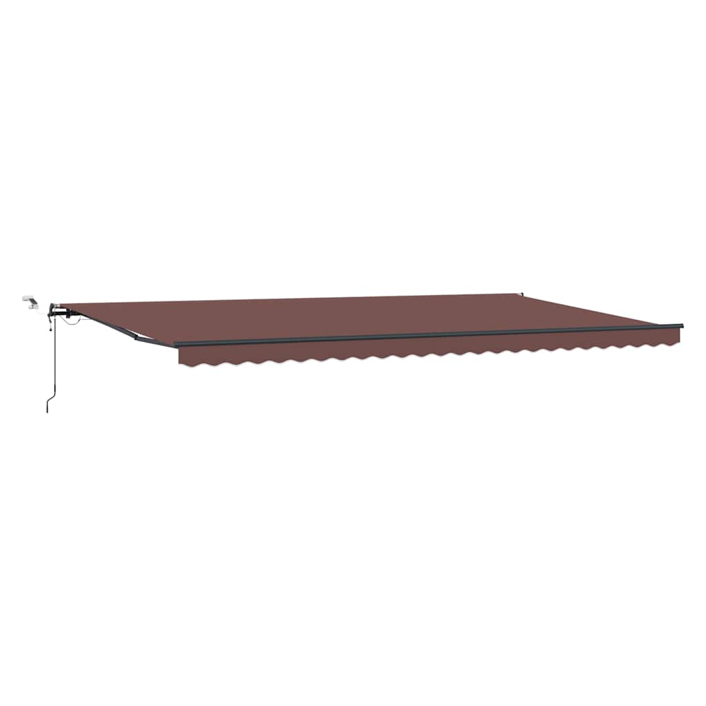 Automaatselt sissetõmmatav varikatus LEDiga, pruun, 600x300 cm