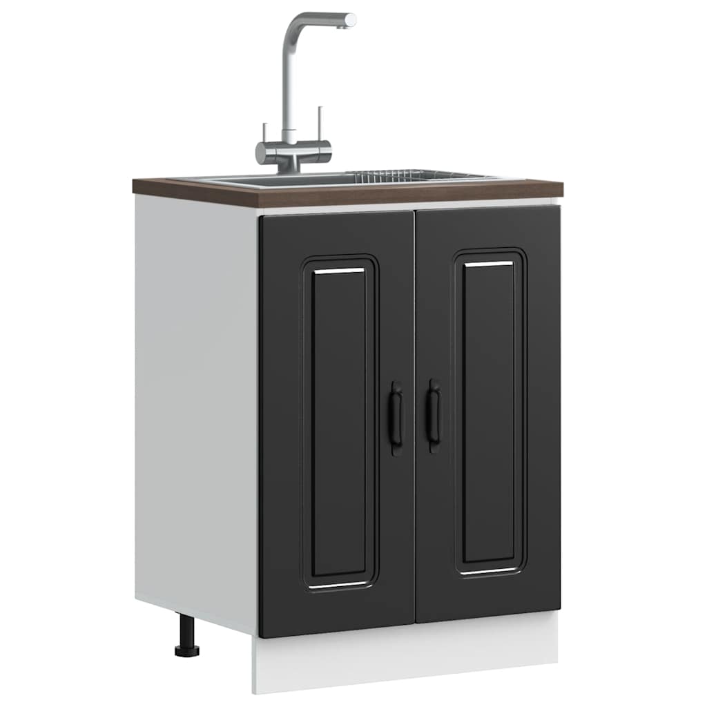 Valamu aluskapp, Kalmar, must, 60x46x81,5 cm, tehispuit