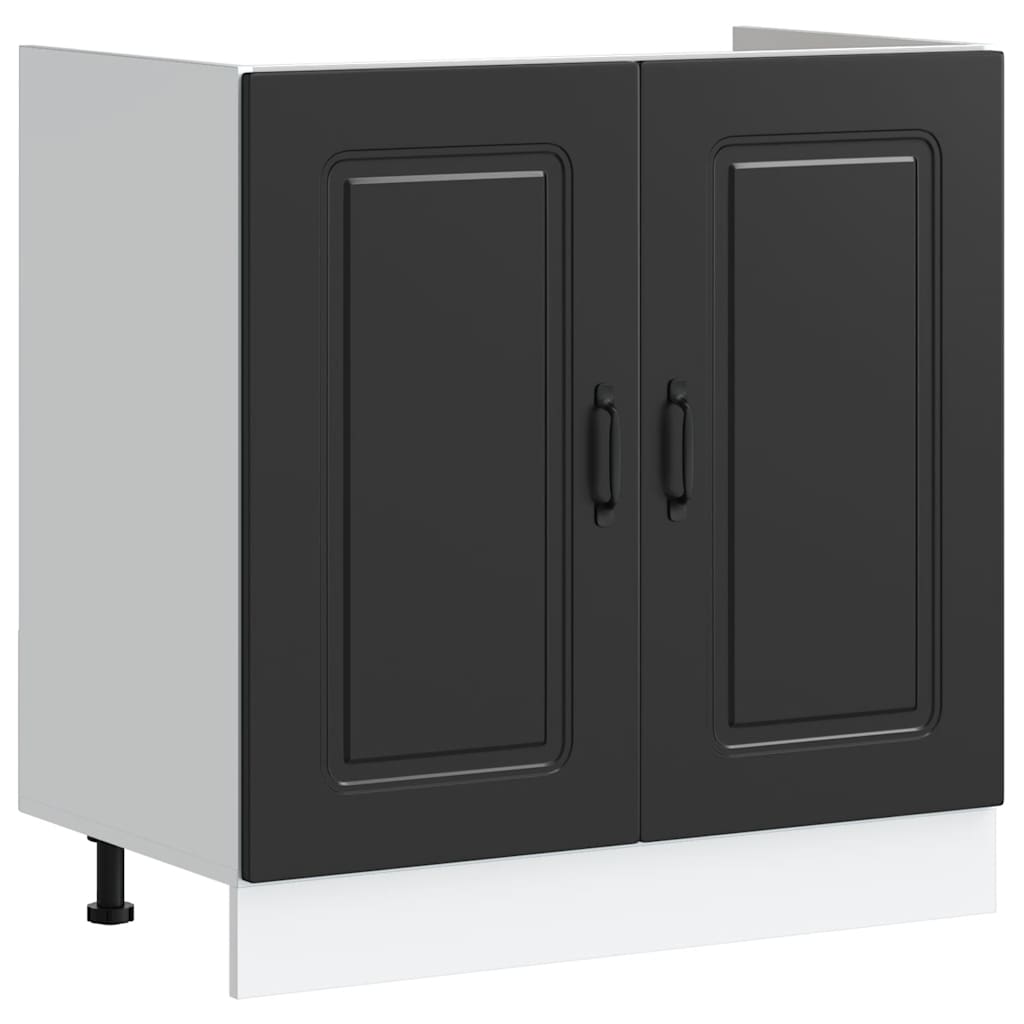 Valamu aluskapp, Kalmar, must, 80x46x81,5 cm, tehispuit