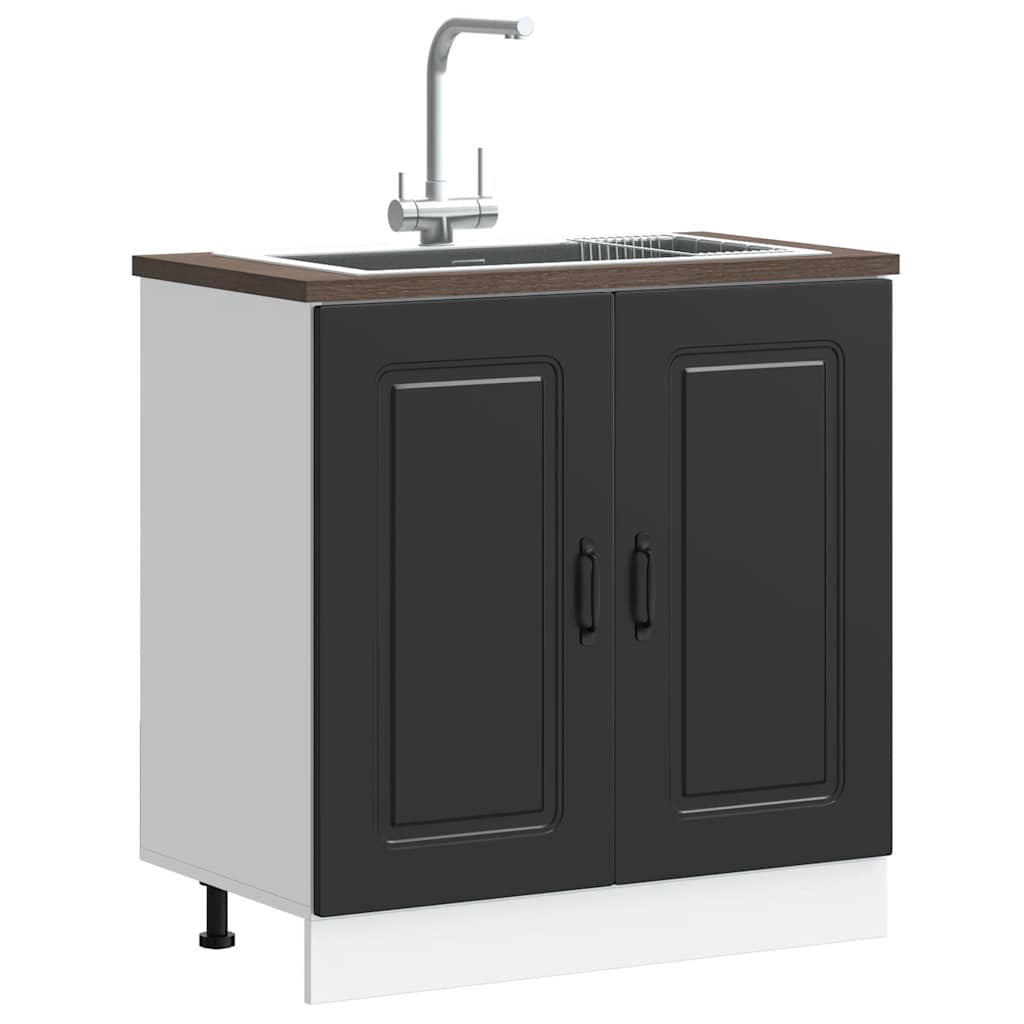 Valamu aluskapp, Kalmar, must, 80x46x81,5 cm, tehispuit