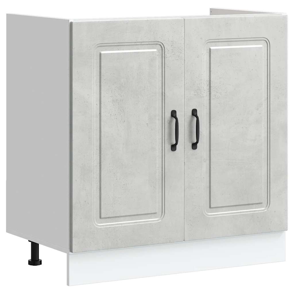 Valamu aluskapp, Kalmar, betoonhall, 80x46x81,5 cm, tehispuit