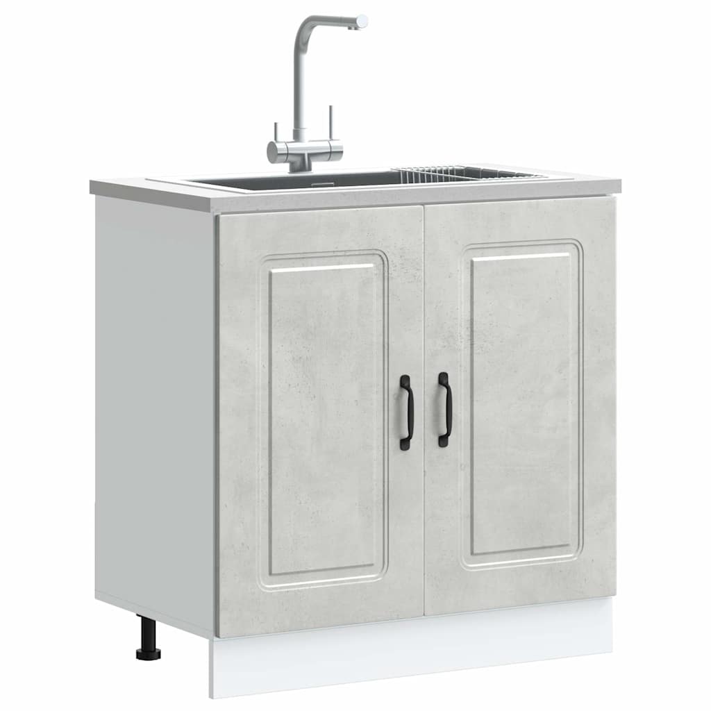 Valamu aluskapp, Kalmar, betoonhall, 80x46x81,5 cm, tehispuit