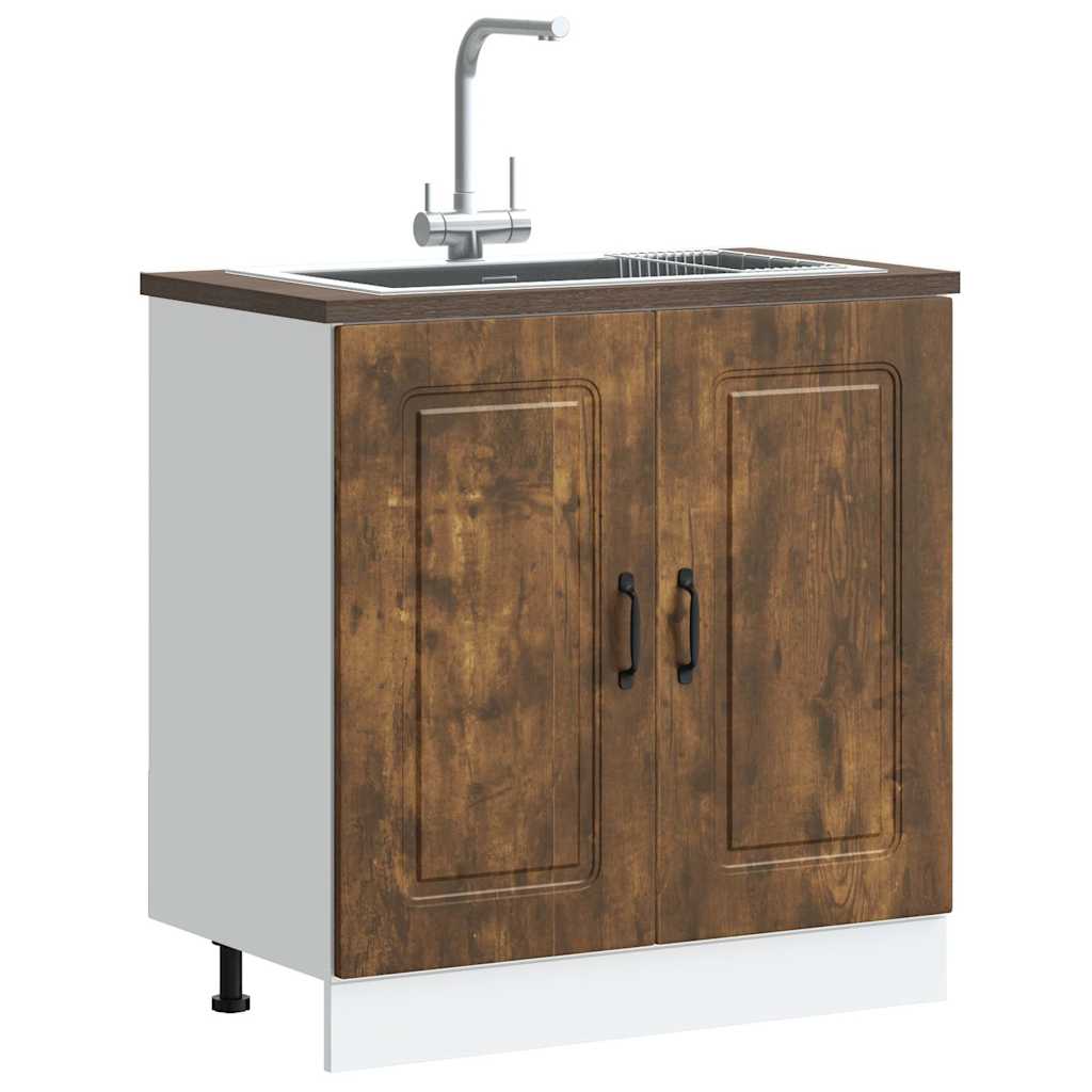 Valamu aluskapp, Kalmar suitsutatud tamm 80x46x81,5cm tehispuit