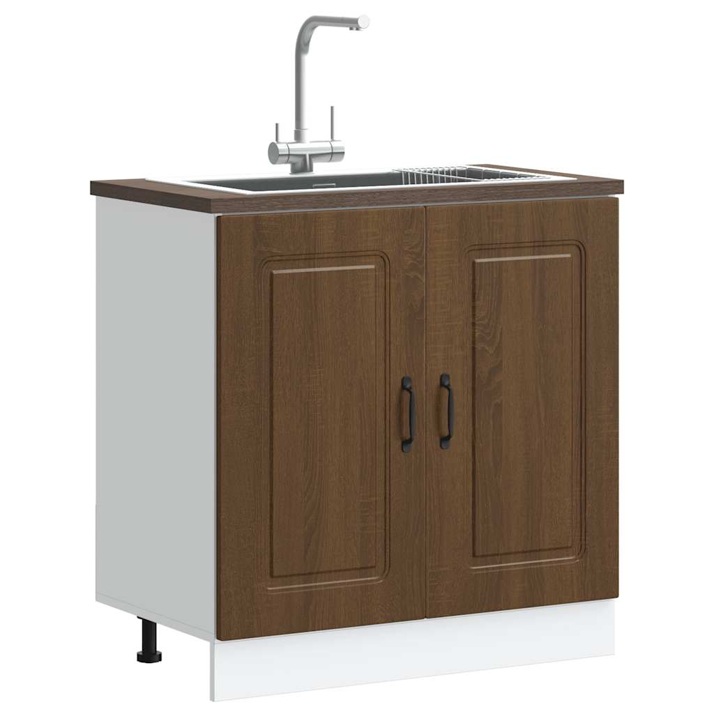 Valamu aluskapp, Kalmar, pruun tamm, 80x46x81,5 cm, tehispuit