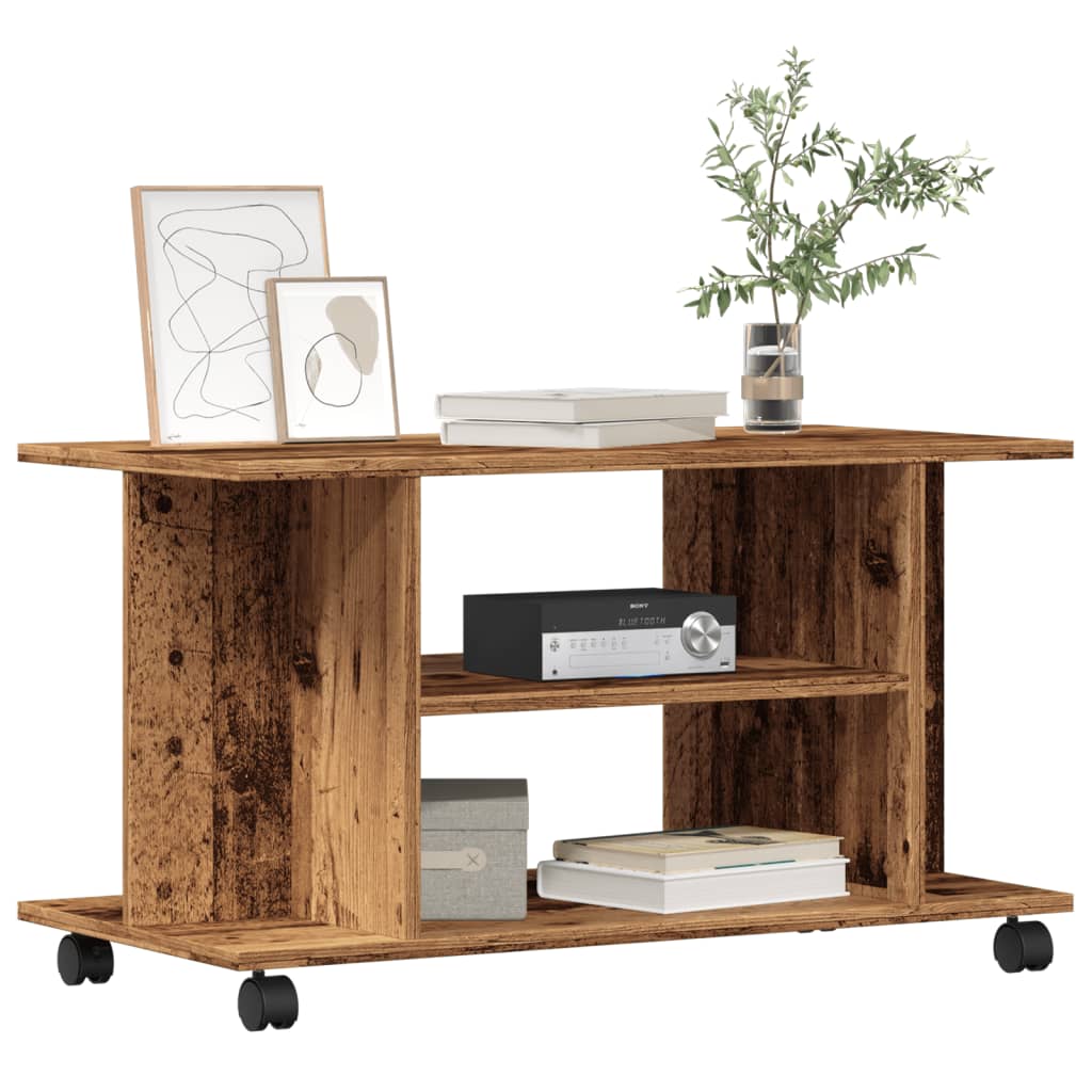 Ratastega telerikapp Old Wood 80x40x45 cm Engineered Wood