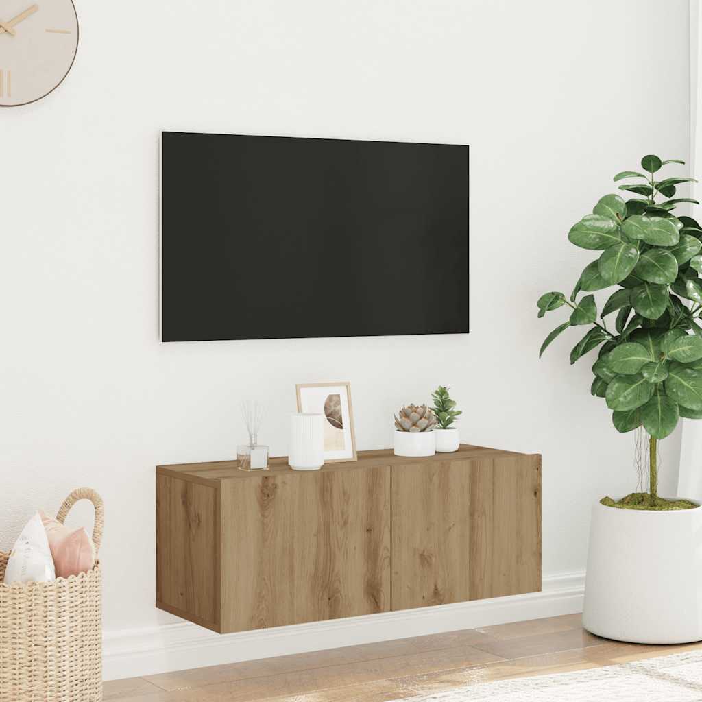 Seinale paigaldatav telerikapp Artisan tamm 80x30x30 cm