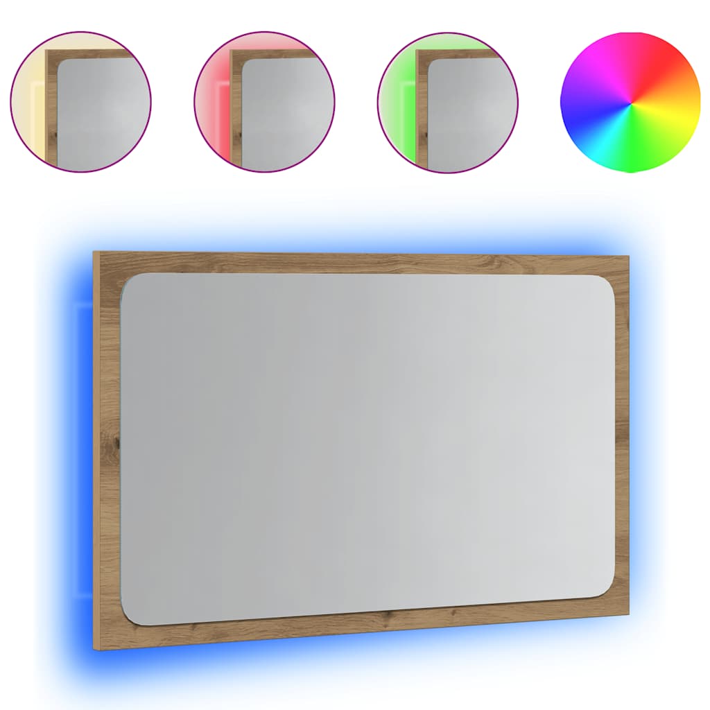 Vannitoapeegel LED valgusega käsitöötamm 60x8,5x38 cm