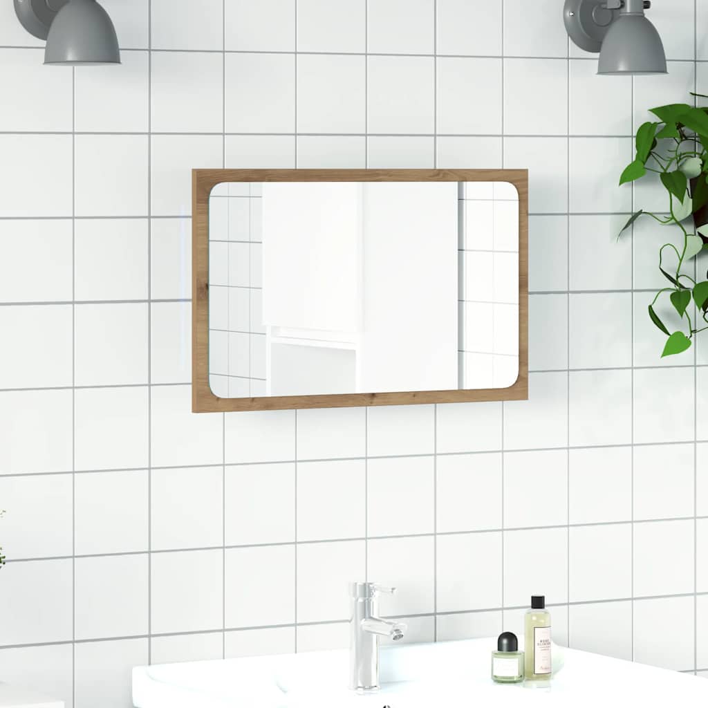 Vannitoapeegel LED valgusega käsitöötamm 60x8,5x38 cm