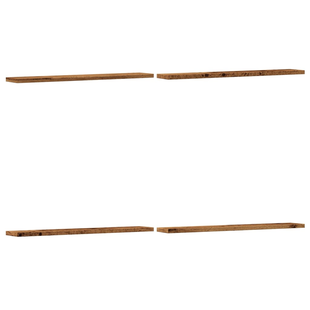 Riiuliplaadid 4 tk, vana puit, 60x10x1,5 cm, tehispuit