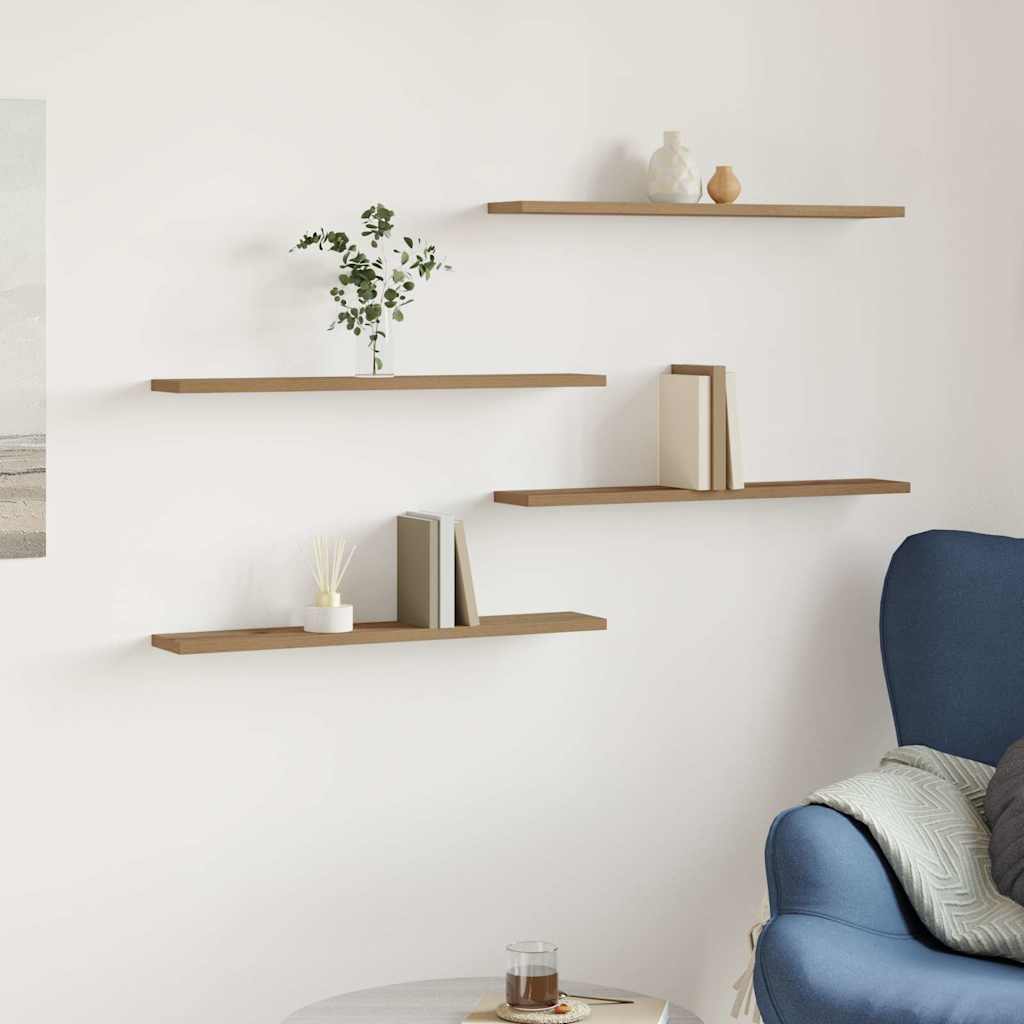 Riiuliplaadid 4 tk, käsitöötamm, 60x10x1,5 cm, tehispuit