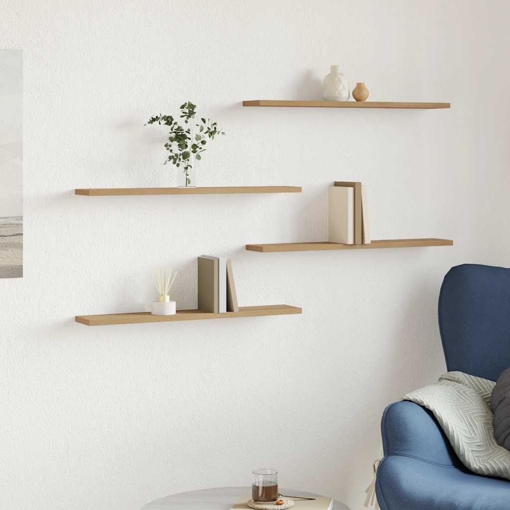 Seinariiulid 4 tk, käsitöötamm, 60x20x1,5 cm, tehispuit