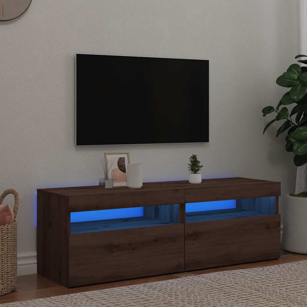 2-osaline LED-tuledega telerikapi komplekt Artisan Oak