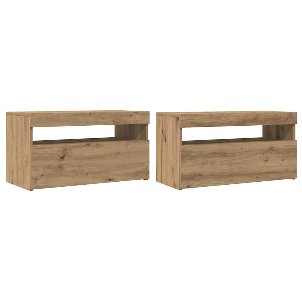 LED-valgustitega telerikapp Artisan tamm 75x35x40 cm tehispuit