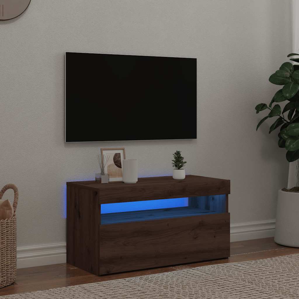 LED-valgustitega telerikapp Artisan tamm 75x35x40 cm tehispuit