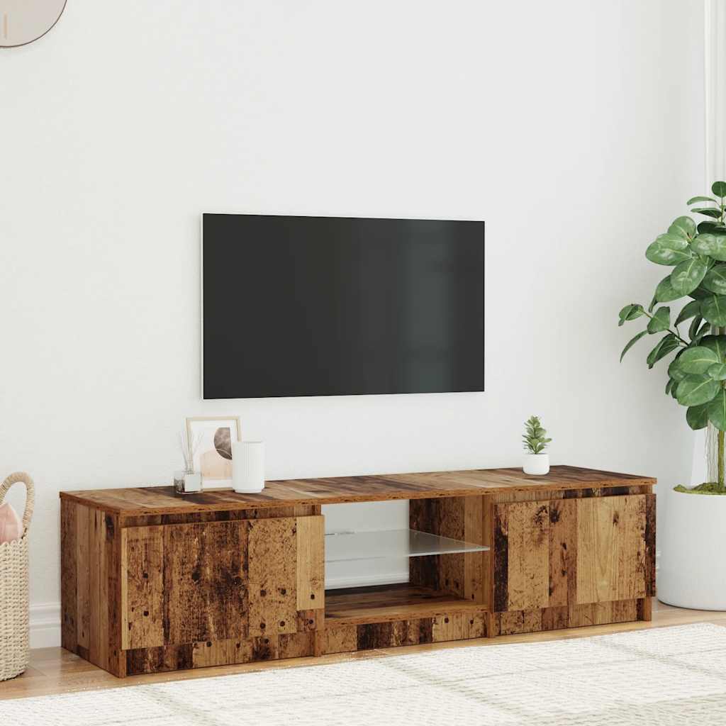 Telerikapp LED-valgustitega Vana puit 140x40x36 cm