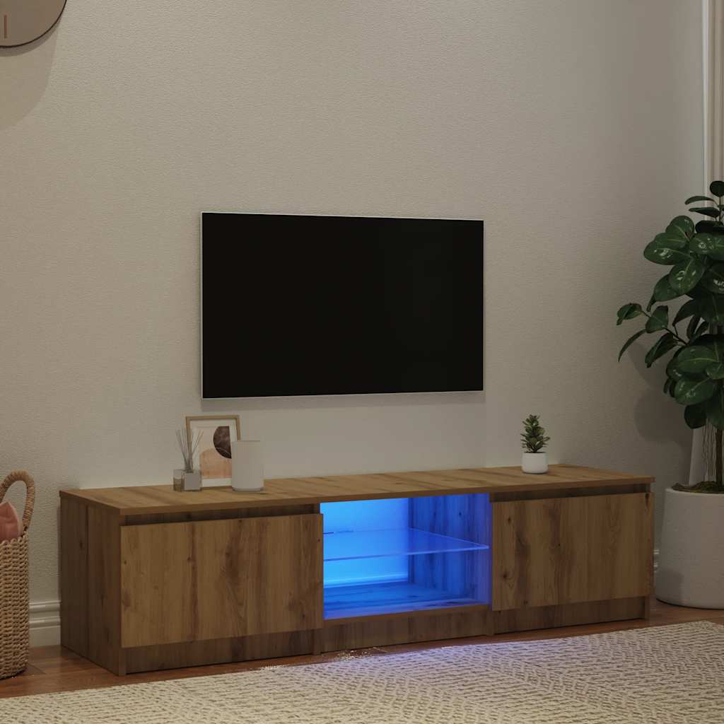 LED-valgustitega telerikapp Artisan tamm 140x40x36 cm